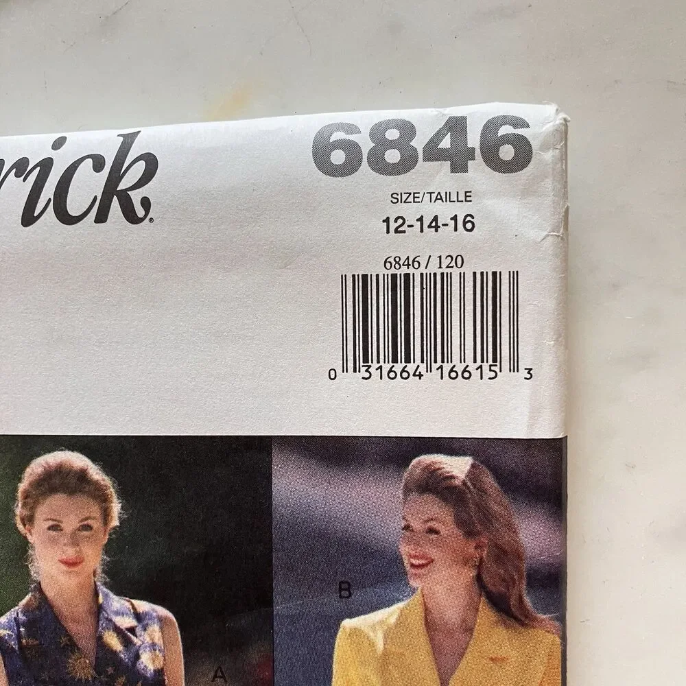 Butterick Pattern‎ 6846 Women’s Top Skirt & Shorts Size 12-14-16 Uncut